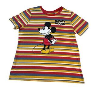 Disney Mickey Mouse Striped Shirt Fitted Style Women's 2XL Runs Small‎